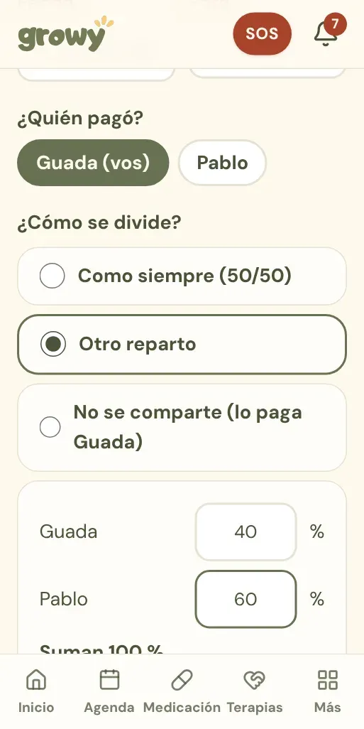 Quién pagó y cómo se divide el gasto, con porcentajes