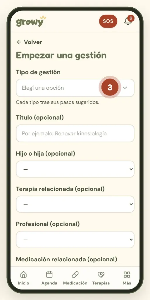 Formulario Empezar una gestión